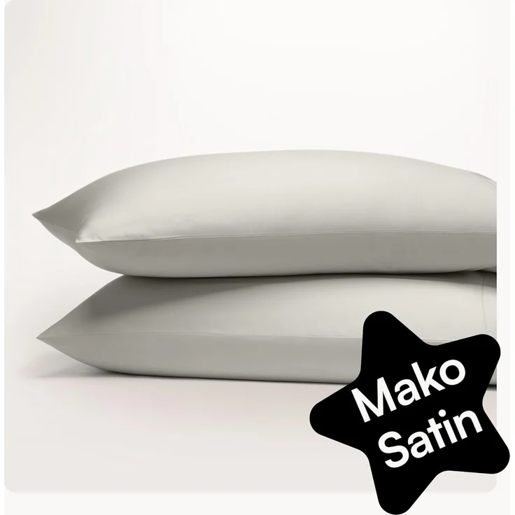 Seralino Kissenbezüge Mako Satin Kissenbezug (100% Bio Baumwolle) weich, hautfreundlich, (2 Stück), Fairtrade/ GOTS zertifizierte uni Kissenhülle mit Reißverschluss