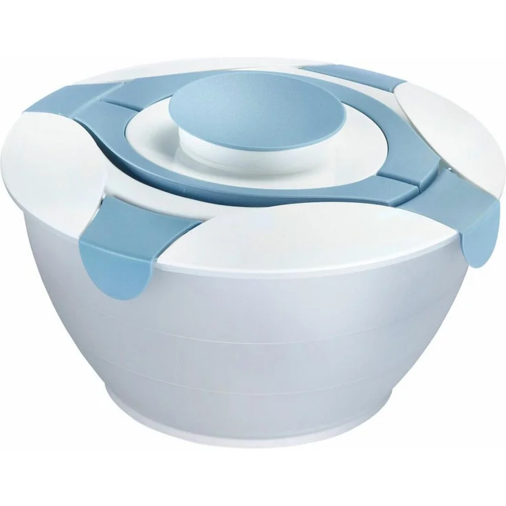 WESTMARK Salatschüssel mit Dressing-Behälter, Fassungsvermögen: 6,5 Liter, Salatbutler, Blau, PP, PE – Bild 1