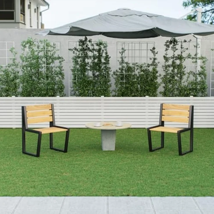 QLS Gartenbank Bankbeine HELSINKI (Set 2 Stück, pulverbeschichtet), Bankgestell Bankfüße Beine aus Stahl schwarz – Bild 4