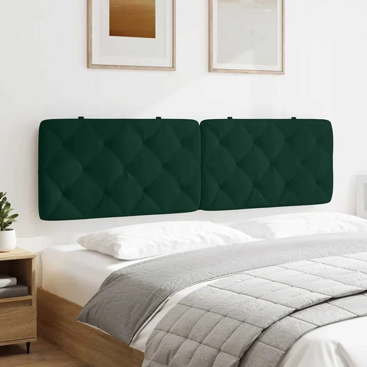 vidaXL Kopfteil-Kissen Dunkelgrün 180 cm Samt Grün – Bild 1