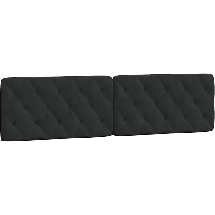 vidaXL Kopfteil-Kissen Schwarz 200 cm Samt – Bild 2