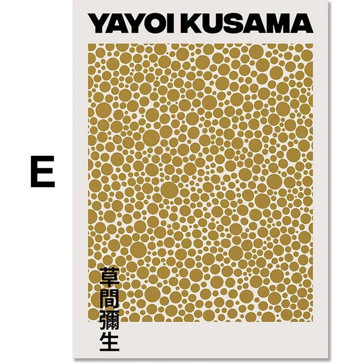 Poster Japan Yayoi Kusama Auge Kürbis Pilze | Bilder Wohnzimmer | Wandbilder Schlafzimmer | Deko Print ohne Rahmen | Bilder Kunstdruck - E / 30 x 40 cm