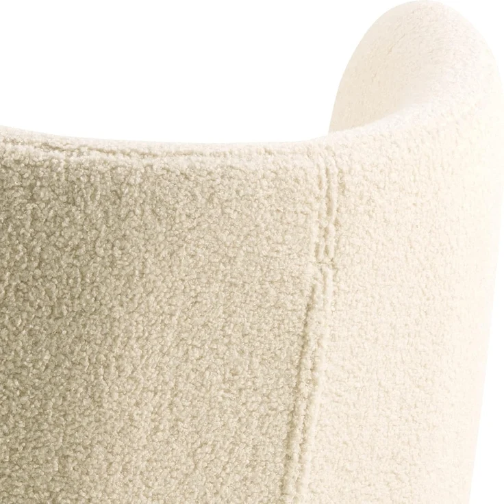 AC Design Furniture Christopher Sessel in Creme, Gepolsterter Ohrensessel mit Teddyähnlichem Stoff und Dunkelbraunen Beinen, Loungesessel für Wohnzimmer, Cocktailsessel im Skandinavischen Stil – Bild 7