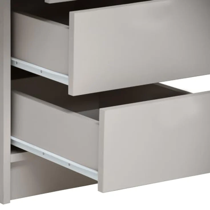 Beautysofa Schreibtisch Malta 120 cm, funktionales Design für Home Office, rechts/links montierbar, Weiß oder Kaschmir, mit oder ohne Griffe – Bild 5