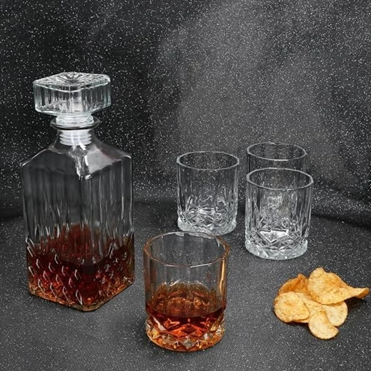 MamboCat Whiskyglas 5tlg Set Whilly Whiskykaraffe 720ml + 4 Tumbler Dekanter, Glas – Bild 5