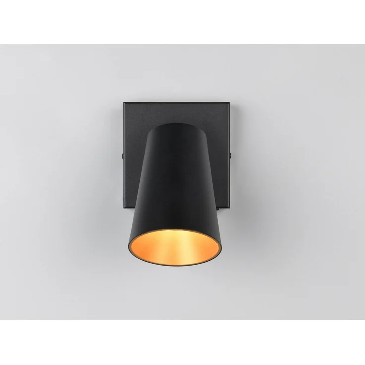 LED Wandstrahler Schwarz Gold mit Schalter, Breite 10cm – Bild 9