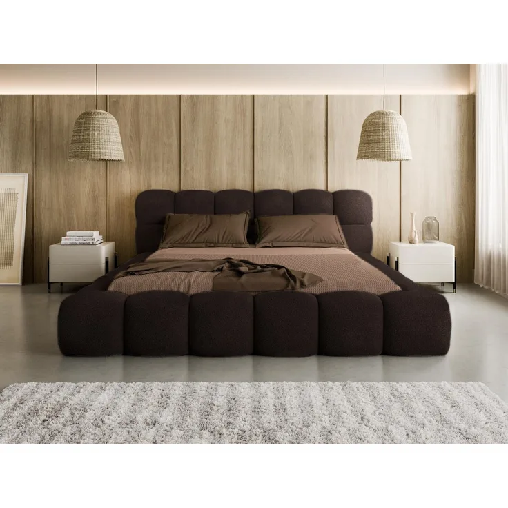 Compleo Polsterbett BUBBLE boucle Designerbett 140/160/180x200 BIZU, Wolkenbett, TOPSELLER Stauraumbett MADE IN EU