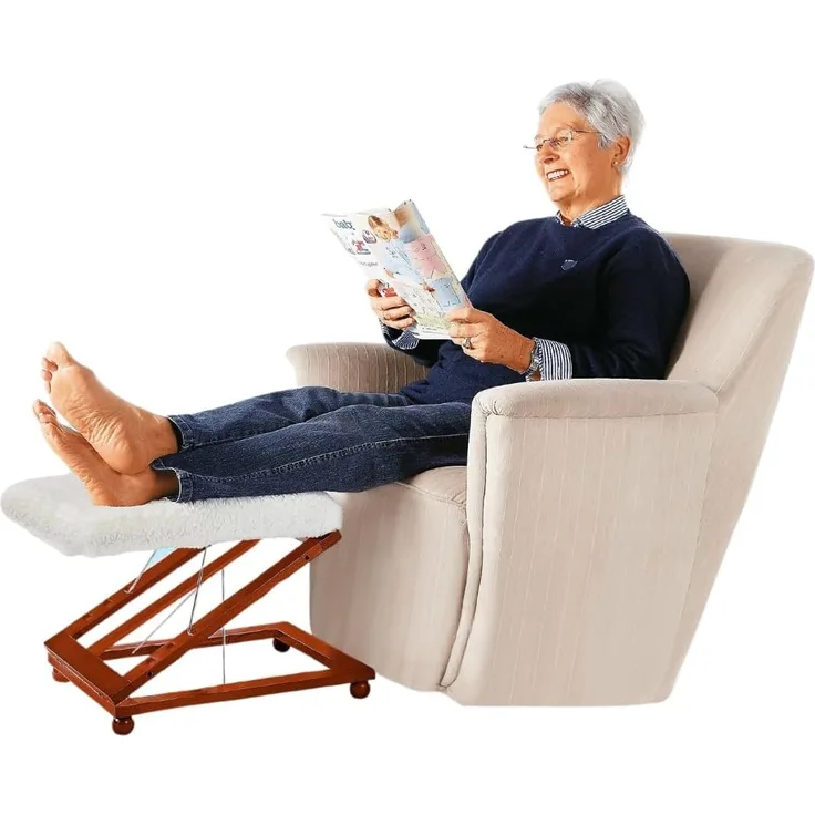 Relax-Hocker | Fußhocker | Polsterhocker | 3fach höhenverstellbar | mit Kuschelbezug | Pouf