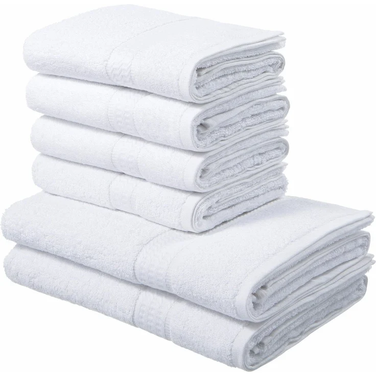 OTTO home Handtuch Set Juna, 6-tlg, 2 Duschtücher (70x140) 4 Handtücher (50x100), Walkfrottee (6-St), 100% Baumwolle, Handtuch-Set mit Bordüre, Uni-Farben, weich – Bild 5