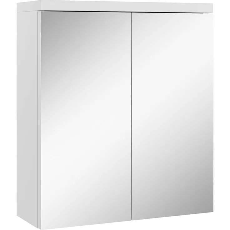 Badplaats Spiegelschrank Toledo 60 x 60 cm Weiß - Badezimmerschrank mit Spiegel und 2 Türen