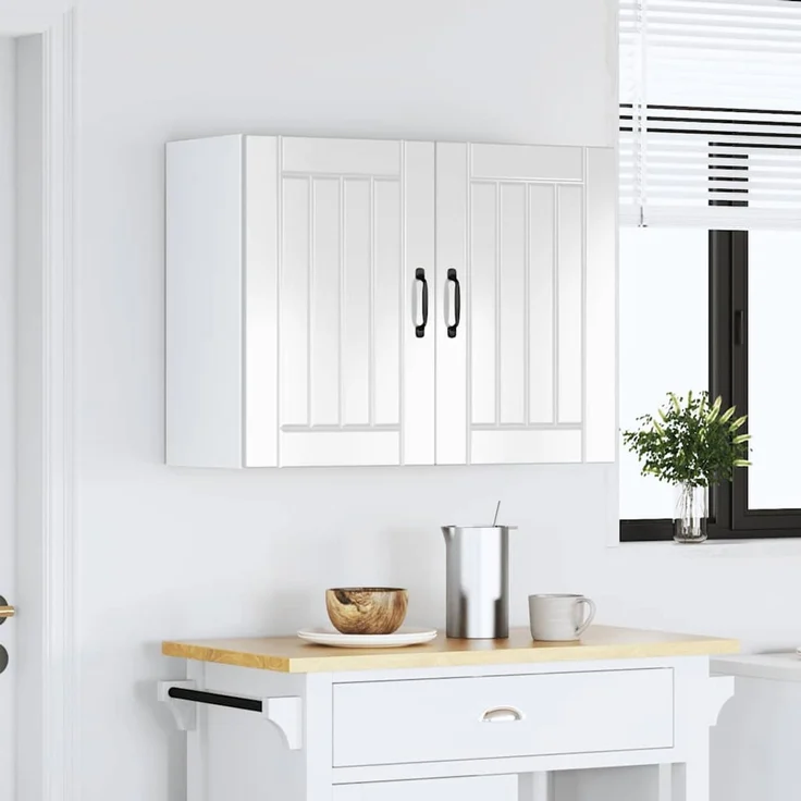 vidaXL Küchen-Hängeschrank Lucca Hochglanz-Weiß Holzwerkstoff 853829 – Bild 2