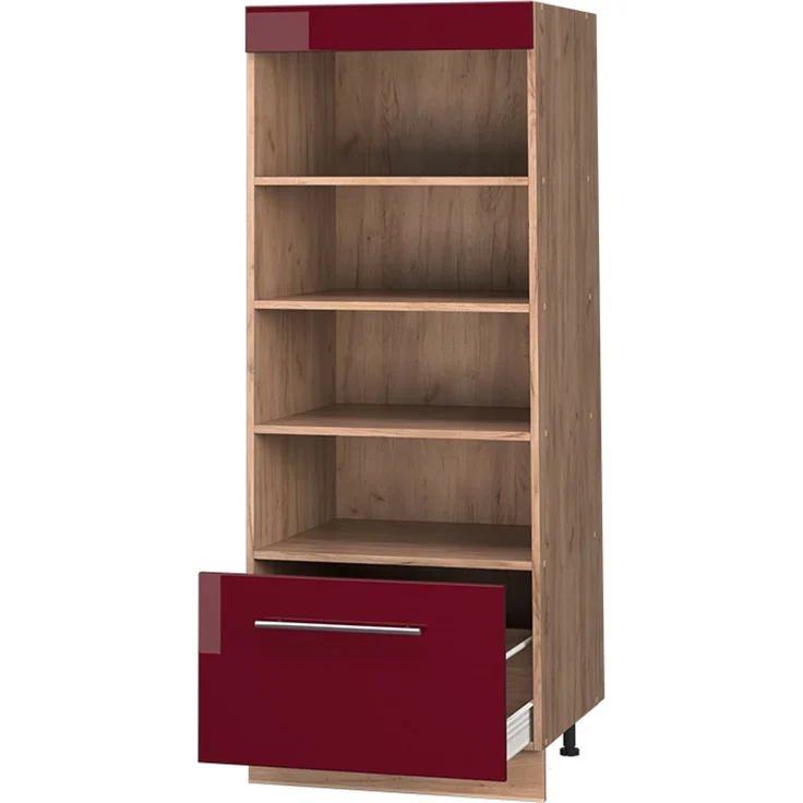 Küchenregal Fame-Line Bordeaux Hochglanz/Goldkraft Eiche 60 cm Vicco – Bild 6