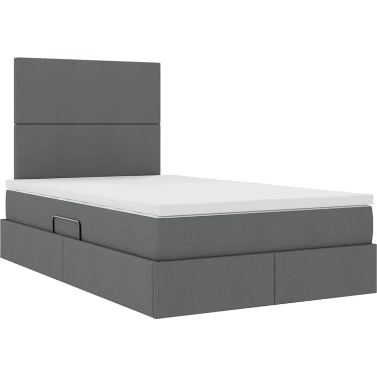vidaXL LED-Speicherbett mit Matratze Dunkelgrau 120 x 200 cm Stoff 3372346 – Bild 6