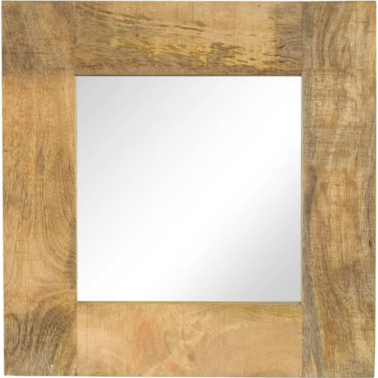 Spiegel, Wandspiegel Mangoholz Massiv 50 x 50 cm