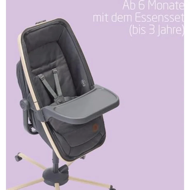 Maxi-Cosi Alba All in 1 Stubenwagen, Einfacher Wechsel zwischen Stubenwagen, Liegewagen und Hochstuhl, 100% recycelte Stoffe, 0 Monate - 3 Jahre alt (15kg), Beyond Graphite – Bild 7