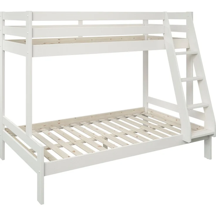 Lüttenhütt Etagenbett Doppelstockbett, Hochbett, "NORA" BESTSELLER! (Leiter beidseitig montierbar), mit Schubladen, zertifiziertes Massivholz, breite Liegefläche unten – Bild 1