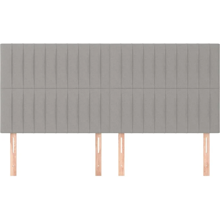 vidaXL Kopfteile 4 Stk. Hellgrau 100 x 5 x 78/88 cm Stoff 3116592 – Bild 3