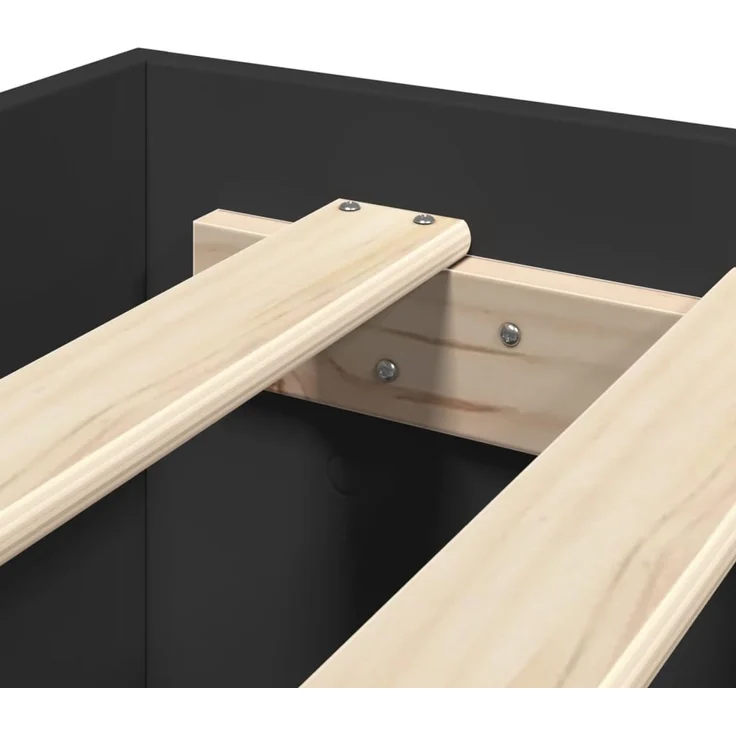 vidaXL Bettgestell mit Kopfteil ohne Matratze Schwarz 140x200 cm 3295563 – Bild 8