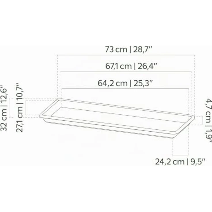 Artevasi Venezia Rechteckig Untersetzer, , Hellgrau, XL 80cm – Bild 2