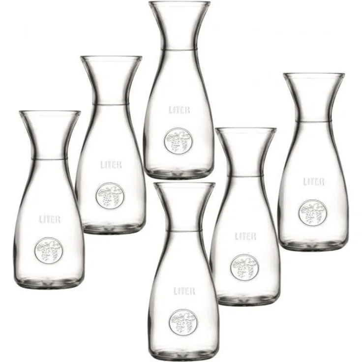 Glas Karaffe Bacchus 1,0l geeicht - 6 Stück