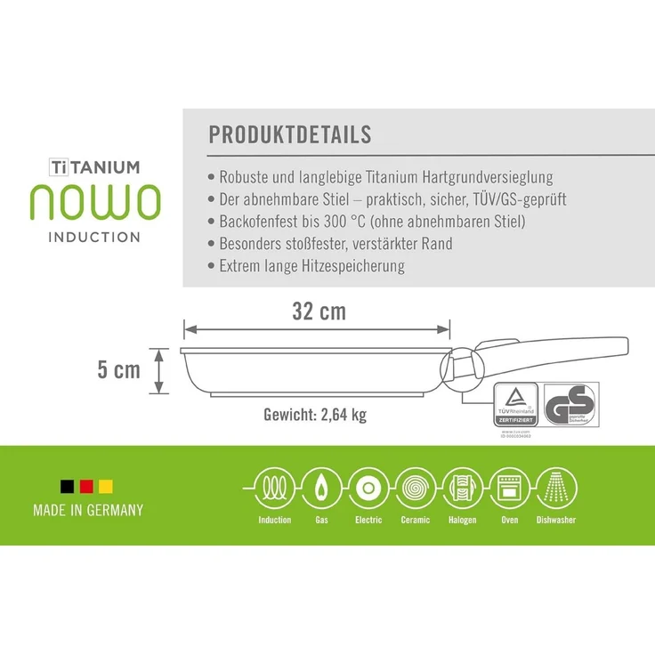 WOLL 'Nowo Titanium' Bratpfanne, 32,0 cm, Induktionsgeeignet – Bild 4