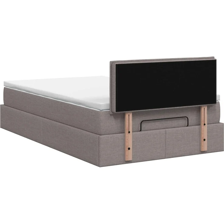 vidaXL Ottoman Bett mit Matratze mit Kopfteil Taupe 120 x 200 cm Stoff 3456237 – Bild 9