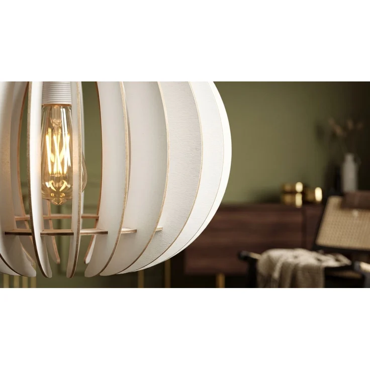 KAWOLA Hängelampe BOLZANO Holz weiß 70 x 36 x 36 cm – Bild 4