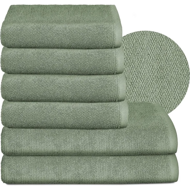 Beautex Handtuch Set Handtuch Set, Made in Europe, Frottier, (Multischlaufen-Optik, Frottier Premium Set aus 100% Baumwolle 550g/m)