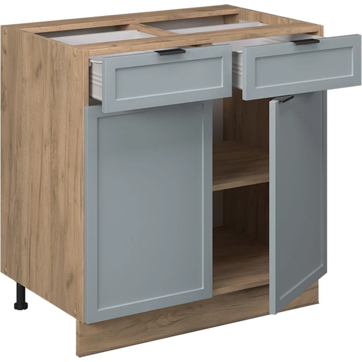 Küchenunterschrank Fame-Line Hellblau-grau 80 cm ohne Arbeitsplatte Vicco – Bild 4