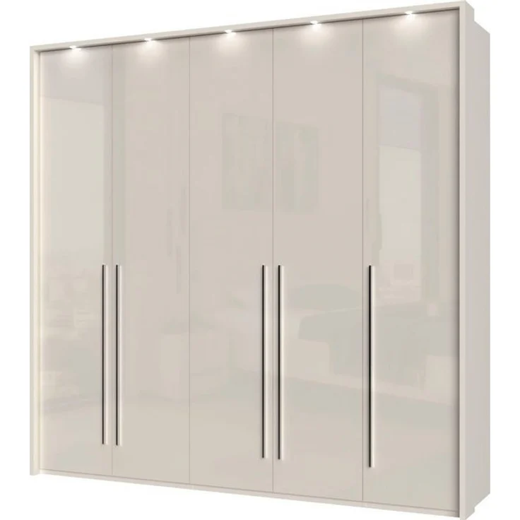 Places of Style Kleiderschrank Piano beige, UV lackiert, Hochglanzfronten, mit Beleuchtung – Bild 4