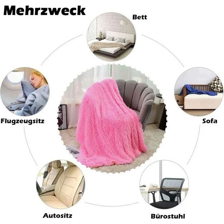 Wohndecke Kuscheldecke Flauschig,Ultraweiche Fleecedecke Leichte Warme Sofadecke, TUWENA, Wohn Kuscheldecke, Gemütliche Couchdecke, Atmungsaktiv & Pflegeleicht – Bild 4