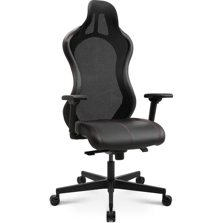 Topstar Bürostuhl Gamingstuhl Sitness RS Sport Plus Continental Kunstleder inkl. Armlehnen schwarz rote Naht