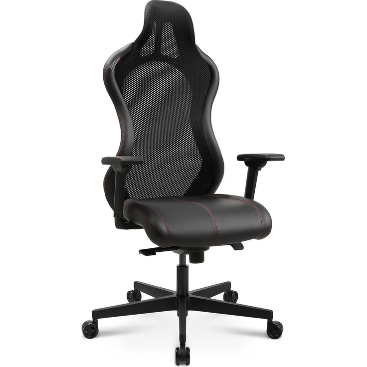 Topstar Bürostuhl Gamingstuhl Sitness RS Sport Plus Continental Kunstleder inkl. Armlehnen schwarz rote Naht