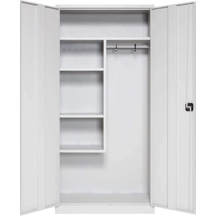 Putzmittelschrank, 92 x 42 x 195 cm, grau – Bild 3
