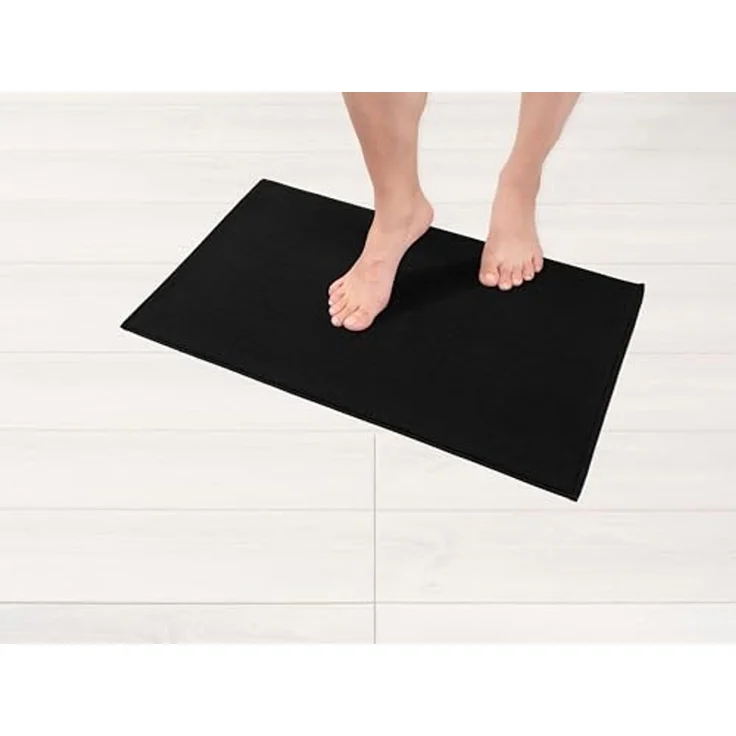 HAMMETEX Badematte rutschfeste Badvorleger, Hotelmatte, Höhe 7,5 mm, rutschhemmend beschichtet, strapazierfähig, Baumwolle, rechteckig, einfarbig, 100% Baumwolle, in 2 Größen erhältlich – Bild 1