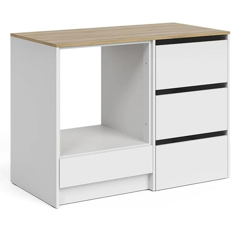 Herdumbauschrank Viktor Weiß/Artisan-Eiche 116.8 cm mit 4 praktischen Schubladen Vicco – Bild 1
