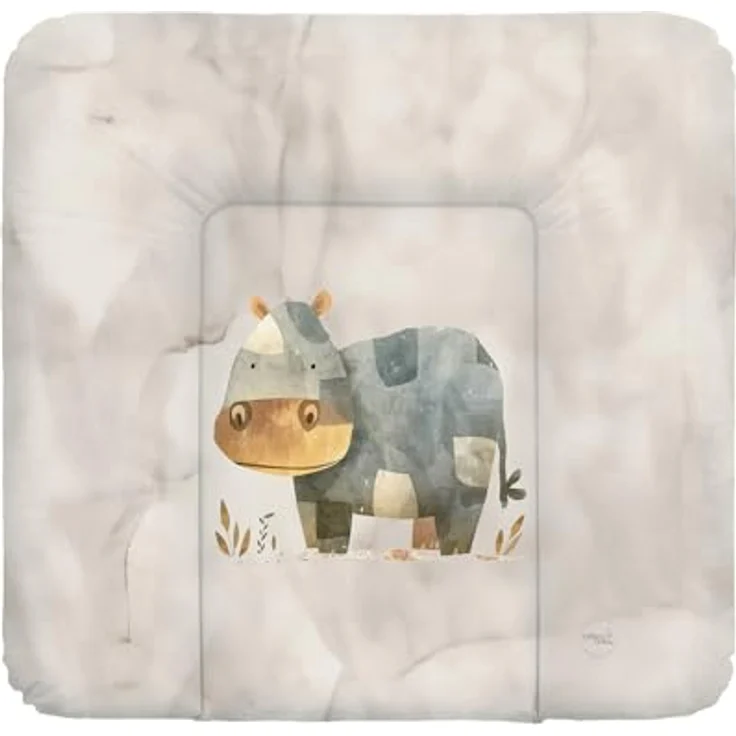 Ceba Baby® weiche Wickelauflage 75x72 cm - Baby Wickelunterlage - Wickeltischauflage für Junge und Mädchen - Wasserdicht, abwaschbar - OEKO-TEX® Standard 100 - Made in EU - Gemütliches Nilpferd – Bild 2