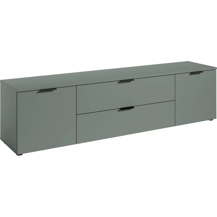 Lowboard >Linz< 2 Türen, 2 Schübe, in Salbei - 180x47x40cm (BxHxT) – Bild 1