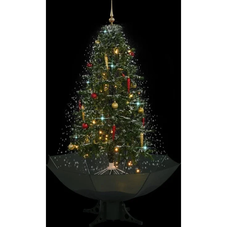 vidaXL Schneiender Weihnachtsbaum mit Schirmfuß Grün 170 cm 284335 – Bild 3