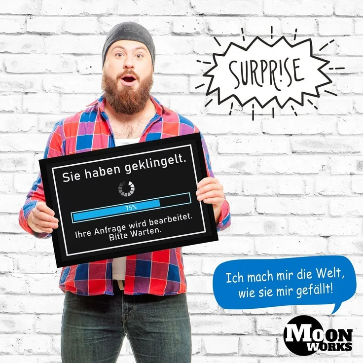 MoonWorks Fußmatte Fußmatte mit Spruch lustig Sie haben geklingelt Ihre Anfrage wird, rechteckig – Bild 3