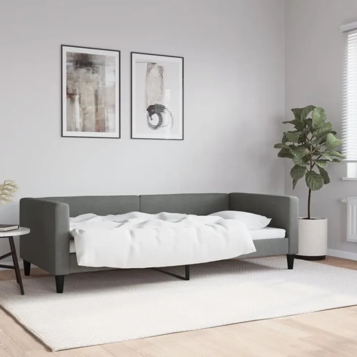 vidaXL Tagesbett Dunkelgrau 90x200 cm Stoff 353984