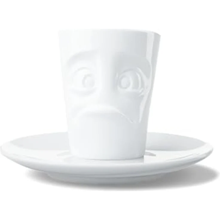 FIFTYEIGHT Espresso Mug mit Henkel 80ml - Verdutzt weiß – Bild 1