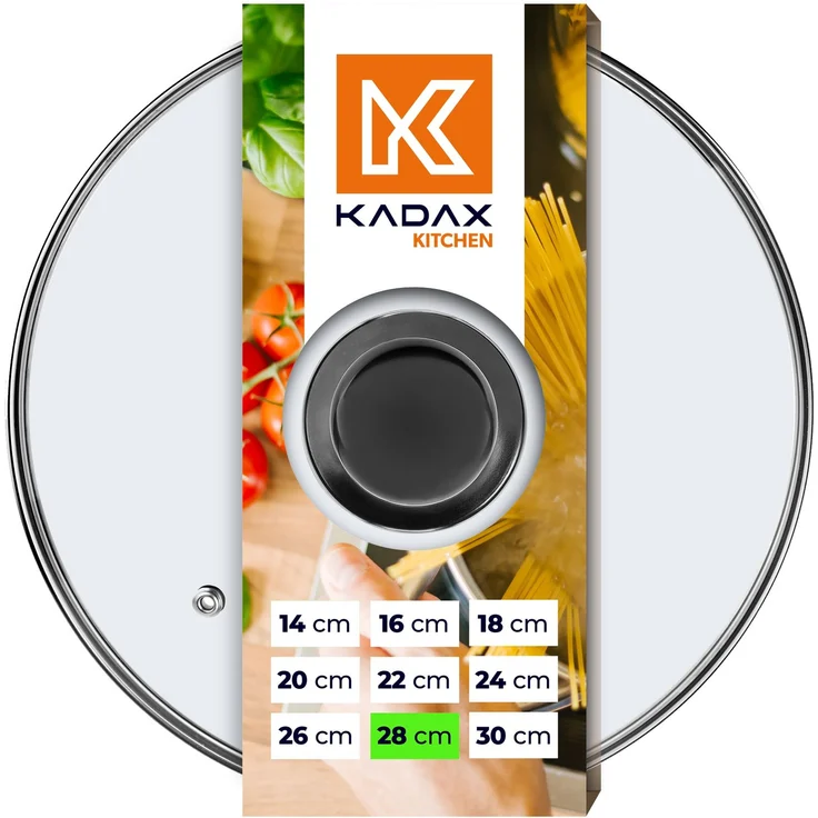 KADAX Glasdeckel 28 cm, universelle Abdeckung für einen Topf, eine Bratpfanne, hitzebeständig – Bild 3
