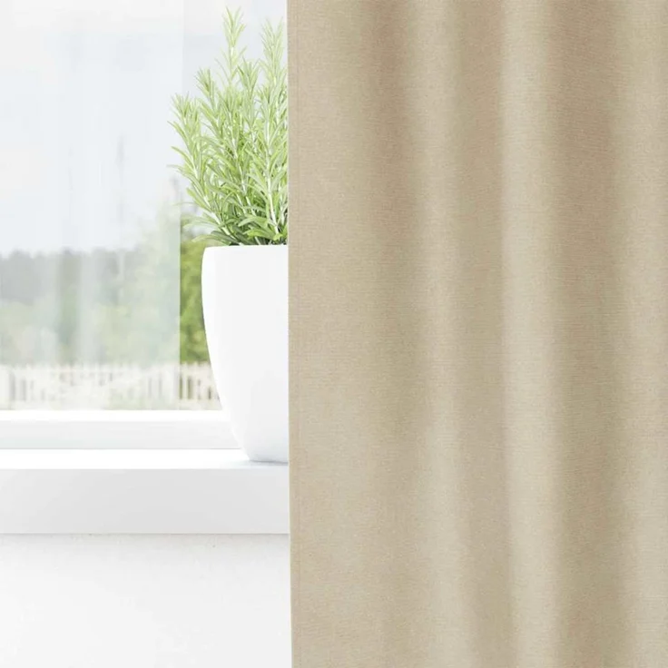 Verdunkelungsvorhänge 2 pcs | für Wohnzimmer & Schlafzimmer Creme 140 x 225 cm Samt – Bild 3