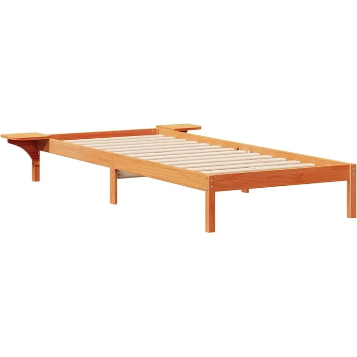 vidaXL Bettgestell mit Nachttischen Wachsbraun 100 x 210 cm 873225 – Bild 1