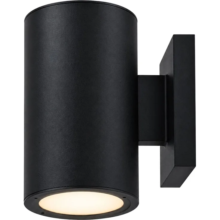 LED Solar Wandleuchte, Schwarz, Aluminium, Dämmerungssensor, H 13 cm