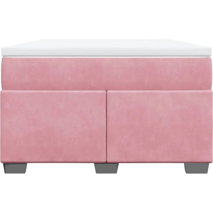 vidaXL Boxspringbett mit Matratze Rosa 120x200 cm Samt 3285280 – Bild 4