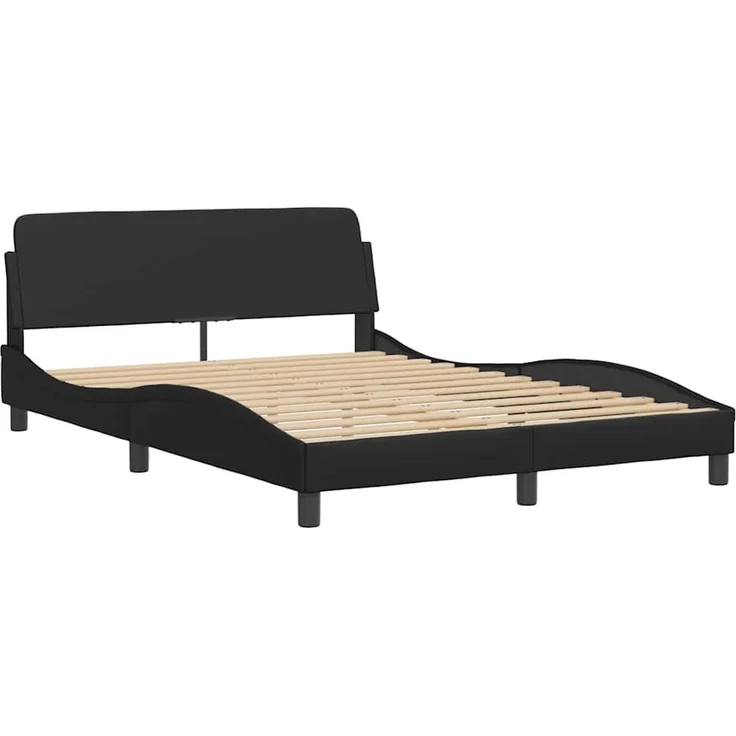vidaXL Bettgestell "Dover" Schwarz 137x190 cm Kunstleder 373285 – Bild 3