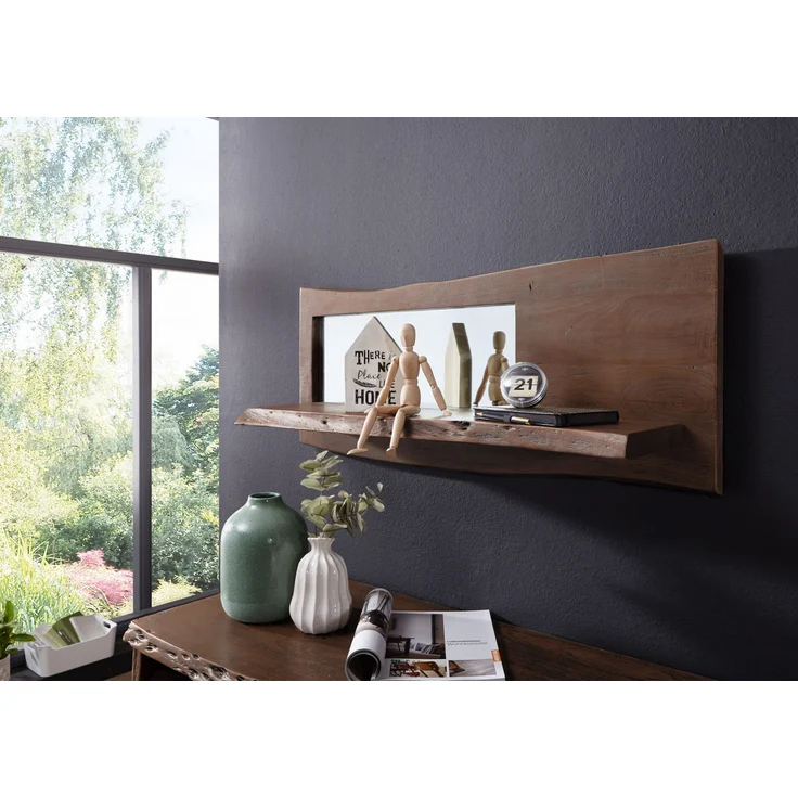 Wandregal Akazie 101x22x38 braun lackiert PURE ACACIA #807 – Bild 5