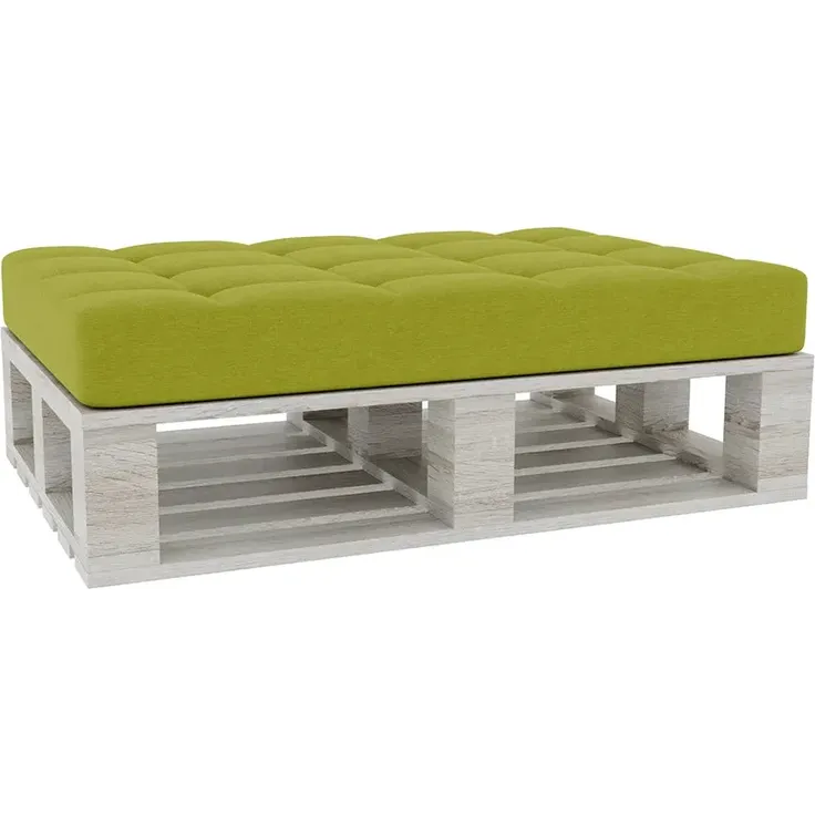 Gutekissen® Palettenkissen Gesteppte Kissen mit Knöpfen, Palettenauflagen Sitzkissen Rückenlehne Gesteppt PFG (Sitzkissen 120x60, Limette)
